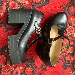 Chunky platform heeled Mary Janes